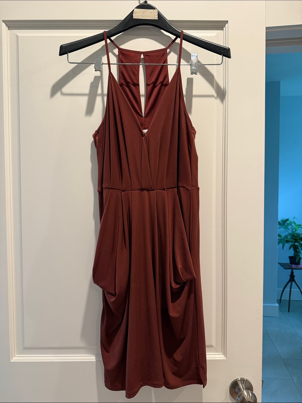 BCBGeneration Draped Dress in Deep Red
